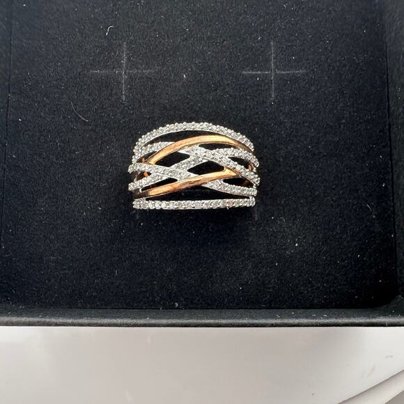 1/2 Carat Natural Diamond Braided Woven Paths Ring Size 7 - Picture 16 of 16